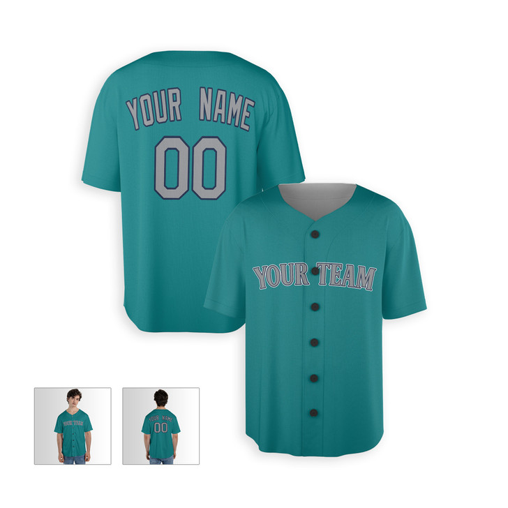 Personalized Men's Seattle Mariners Baseball Jersey Aqua Green Alternate Style - Custom Team, Name & Number