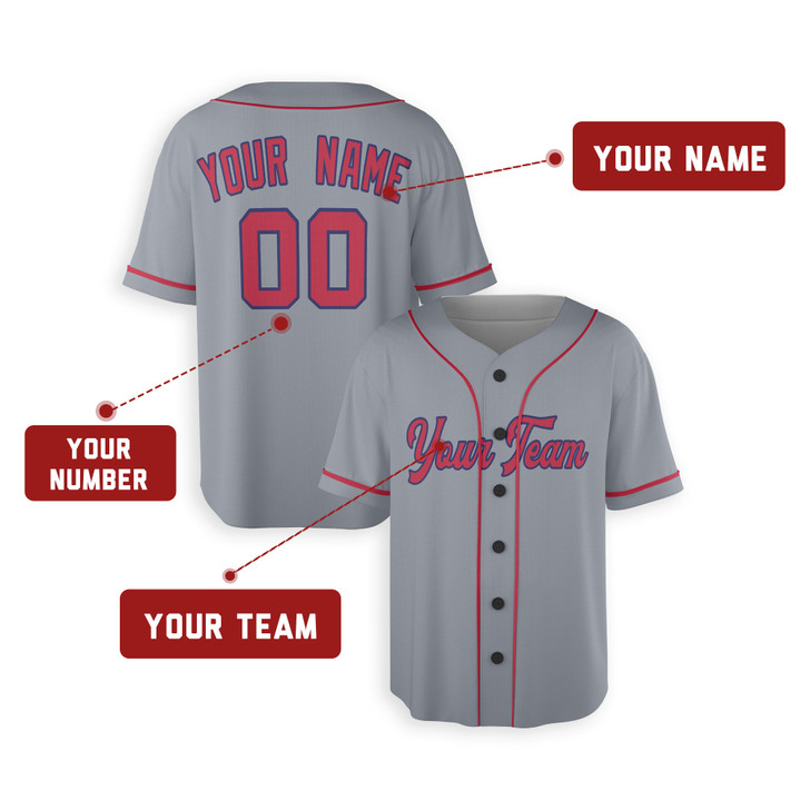 Personalized Men's St. Louis Cardinals Baseball Jersey Gray Away Style - Custom Team, Name & Number