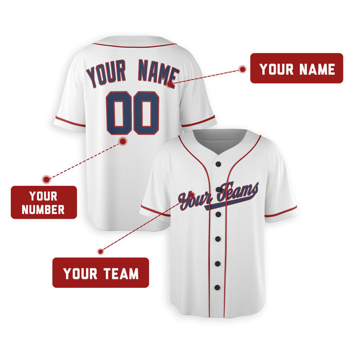 Personalized Men's Washington Nationals Baseball Jersey White Alternate Style - Custom Team, Name & Number