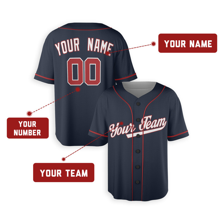 Personalized Men's Washington Nationals Baseball Jersey Navy Alternate Style - Custom Team, Name & Number