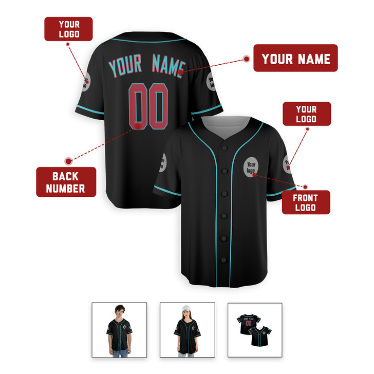 Personalized Men's Arizona Inspired Black Custom Baseball Baseball Jersey Alternate Style - Custom Logo, Name & Number