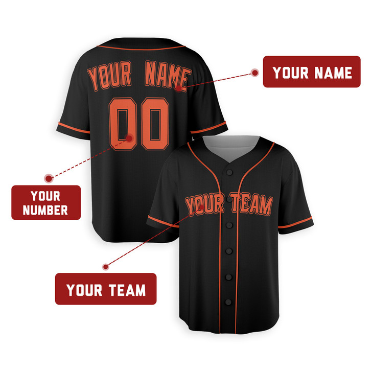 Personalized Men's San Francisco Giants Baseball Jersey Black Home Style - Custom Team, Name & Number