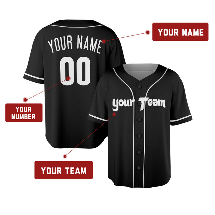 Personalized Men's Philadelphia Phillies Baseball Jersey Black Fashion Style - Custom Team, Name & Number