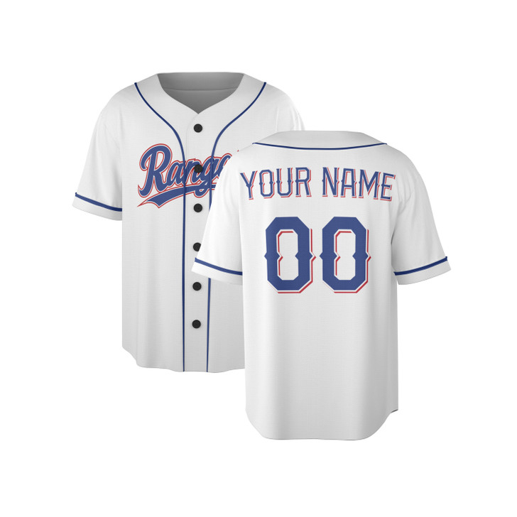Personalized Men's Texas Rangers Baseball Jersey White Home Style - Custom Name & Number