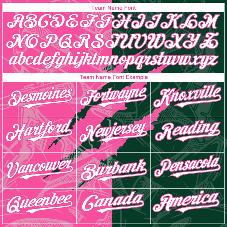 Personalized Baseball Jersey Graffiti Pattern 3D Scratch - White Green Pink