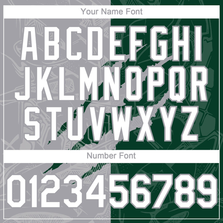 Personalized Baseball Jersey Graffiti Pattern Scratch - White Green Gray
