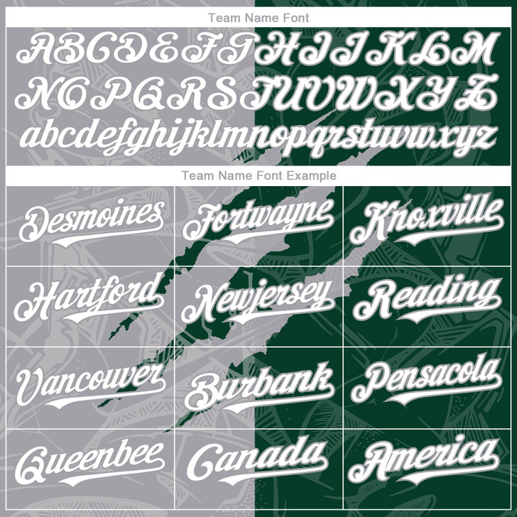 Personalized Baseball Jersey Graffiti Pattern Scratch - White Green Gray