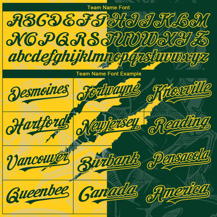 Personalized Baseball Jersey Graffiti Pattern Scratch - Green Yellow