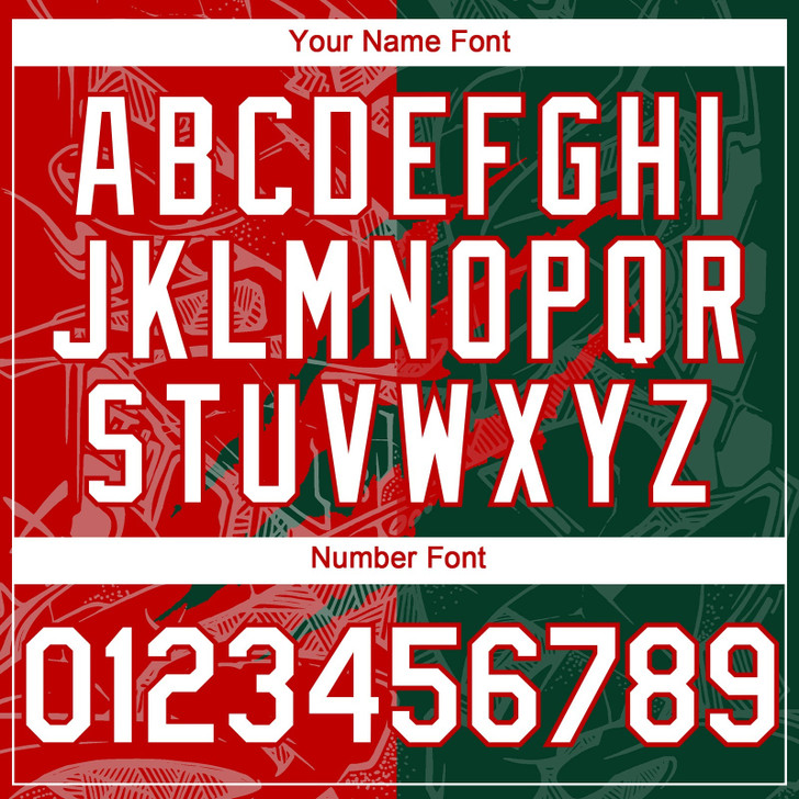 Personalized Baseball Jersey Graffiti Pattern Scratch - White Green Red