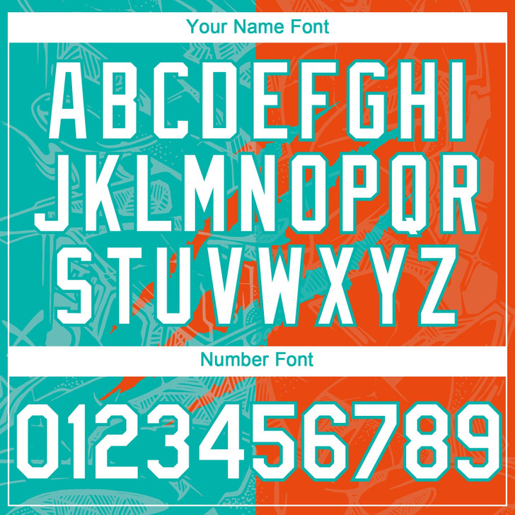 Personalized Baseball Jersey Graffiti Pattern Scratch - White Orange Aqua