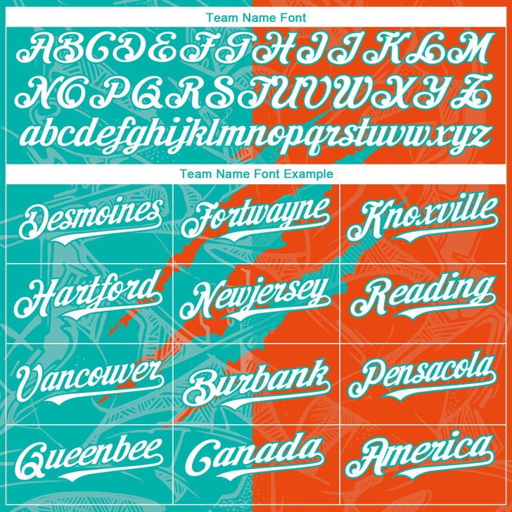 Personalized Baseball Jersey Graffiti Pattern Scratch - White Orange Aqua