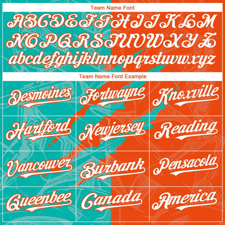 Personalized Baseball Jersey Graffiti Pattern 3D Scratch - White Orange Aqua