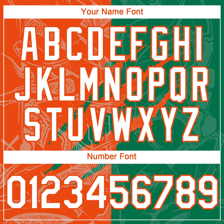 Personalized Baseball Jersey Graffiti Pattern 3D Scratch - White Kelly Green Orange