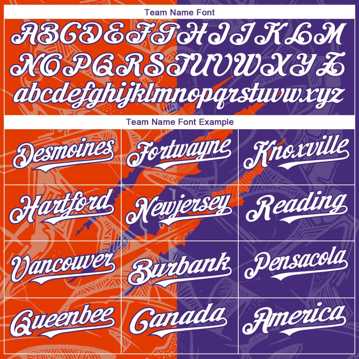 Personalized Baseball Jersey Graffiti Pattern 3D Scratch - White Purple Orange