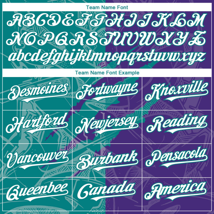 Personalized Baseball Jersey Graffiti Pattern 3D Scratch - White Purple Teal