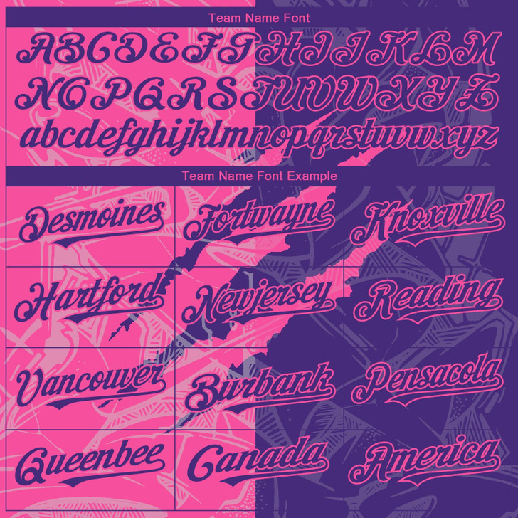Personalized Baseball Jersey Graffiti Pattern Scratch - Purple Pink
