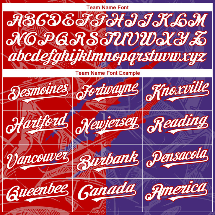 Personalized Baseball Jersey Graffiti Pattern Scratch - White Purple Red