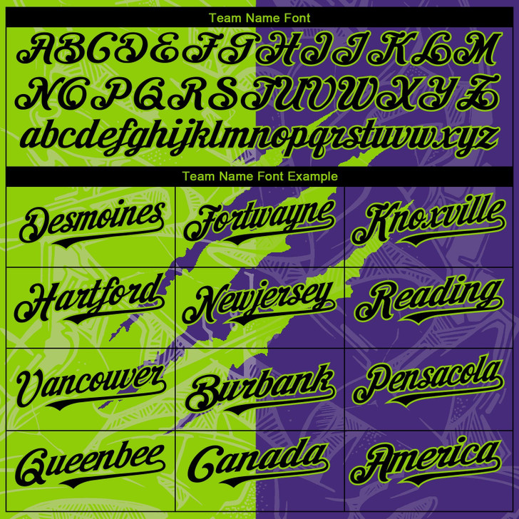 Personalized Baseball Jersey Graffiti Pattern Scratch - Black Purple Neon Green