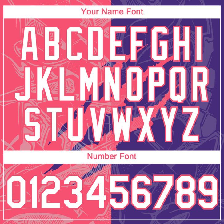 Personalized Baseball Jersey Graffiti Pattern Scratch - White Purple Neon Pink
