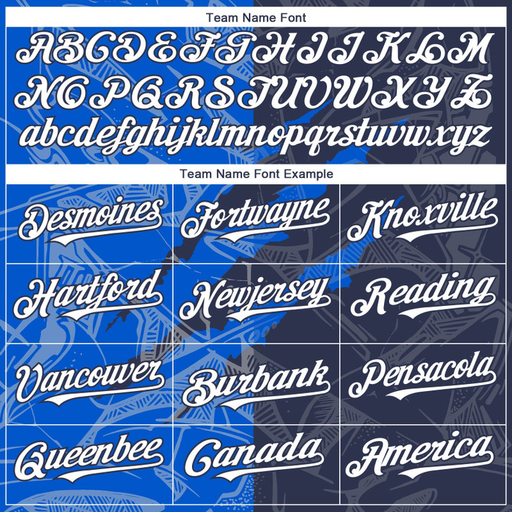 Personalized Baseball Jersey Graffiti Pattern Scratch - White Navy Thunder Blue
