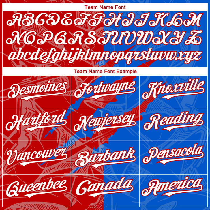 Personalized Baseball Jersey Graffiti Pattern Scratch - White Thunder Blue Red