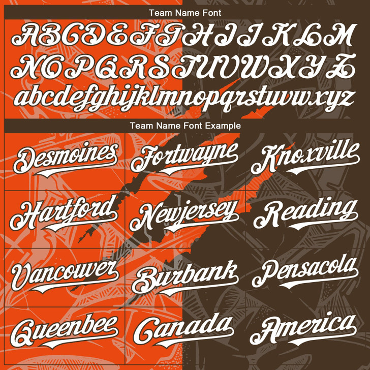 Personalized Baseball Jersey Graffiti Pattern Scratch - White Brown Orange
