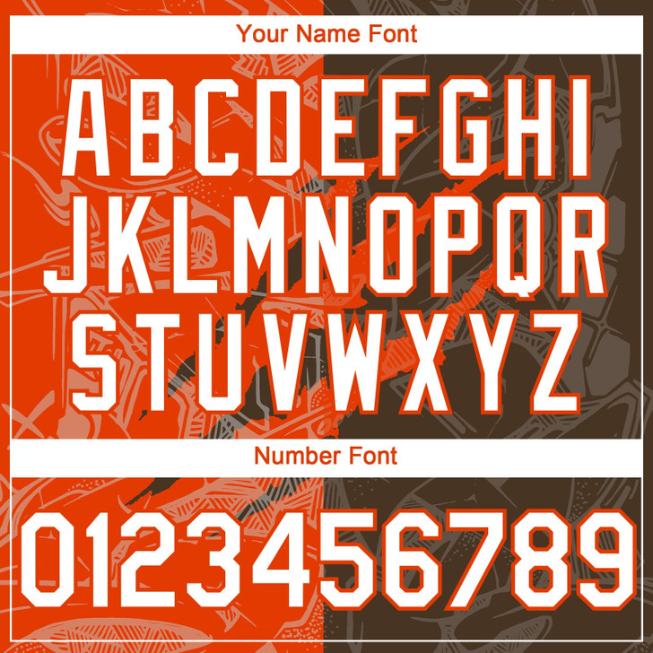 Personalized Baseball Jersey Graffiti Pattern 3D Scratch - White Brown Orange