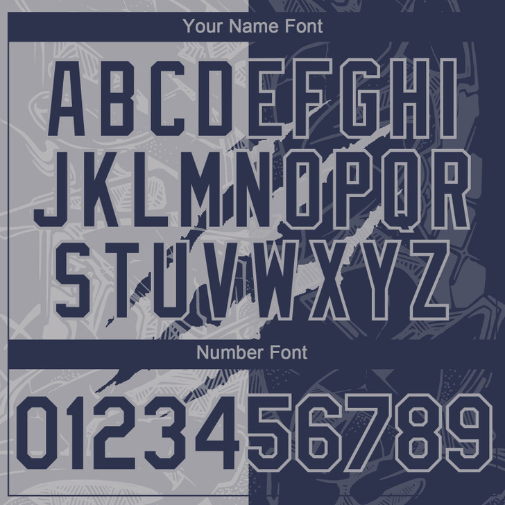 Personalized Baseball Jersey Graffiti Pattern Scratch - Navy Gray