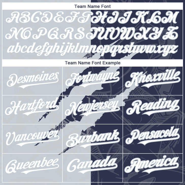 Personalized Baseball Jersey Graffiti Pattern Scratch - White Navy Silver