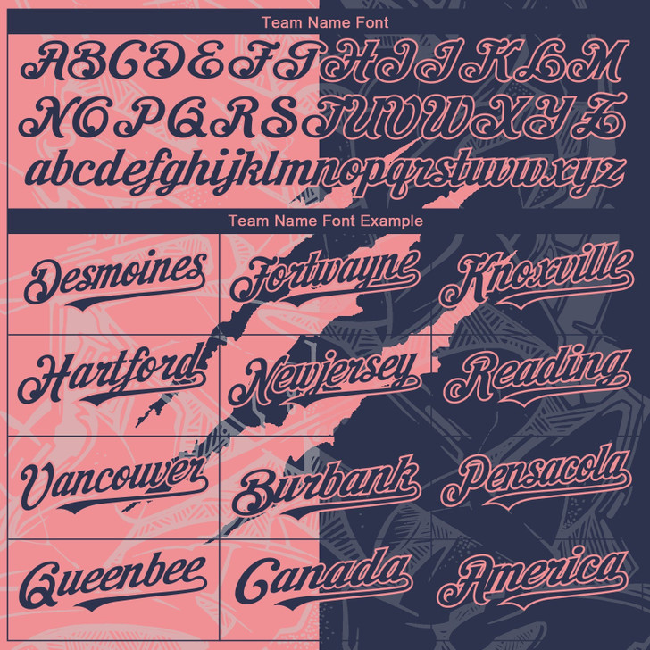 Personalized Baseball Jersey Graffiti Pattern Scratch - Navy Medium Pink