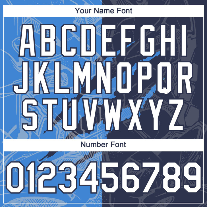 Personalized Baseball Jersey Graffiti Pattern Scratch - White Navy Blue
