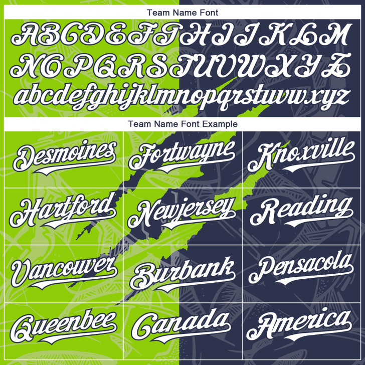 Personalized Baseball Jersey Graffiti Pattern Scratch - White Navy Neon Green