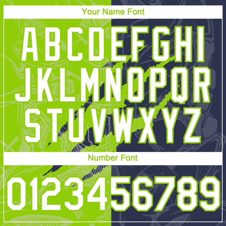 Personalized Baseball Jersey Graffiti Pattern Scratch - White Navy Green