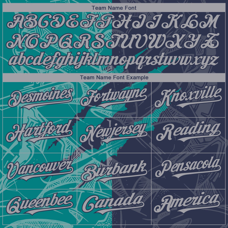Personalized Baseball Jersey Graffiti Pattern Scratch - Gray Navy Teal