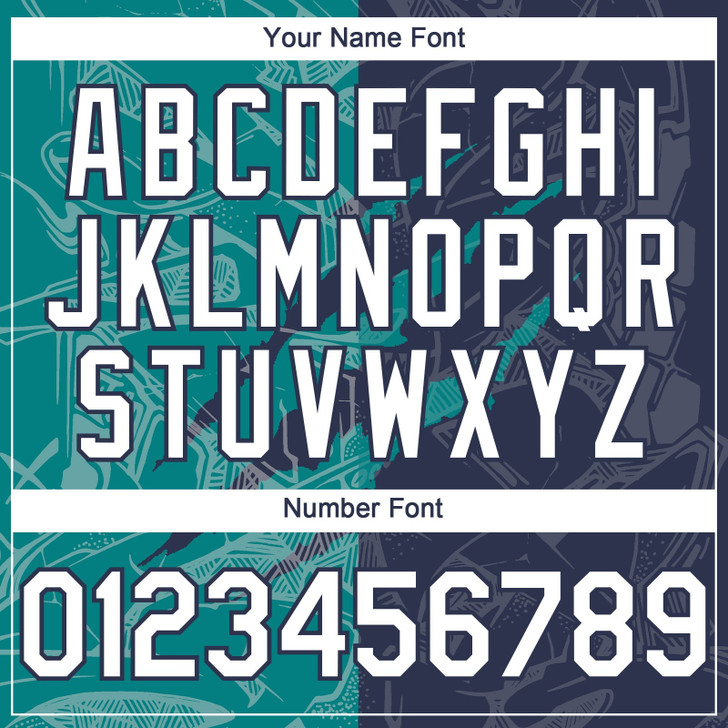 Personalized Baseball Jersey Graffiti Pattern Scratch - White Navy Teal