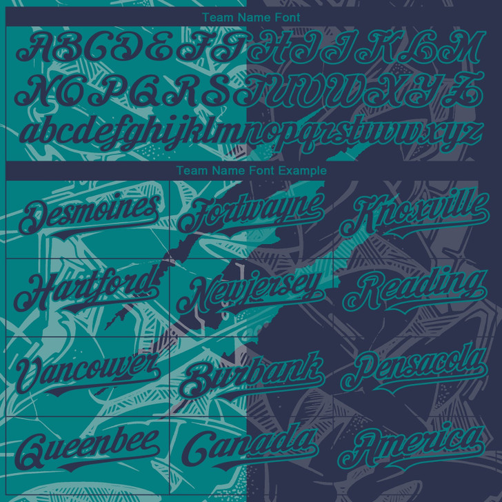 Personalized Baseball Jersey Graffiti Pattern Scratch - Navy Teal