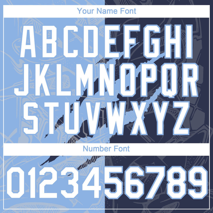 Personalized Baseball Jersey Graffiti Pattern 3D Scratch - White Navy