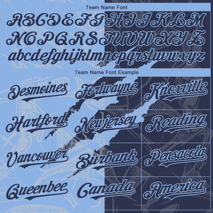 Personalized Baseball Jersey Graffiti Pattern Scratch - Navy Light Blue