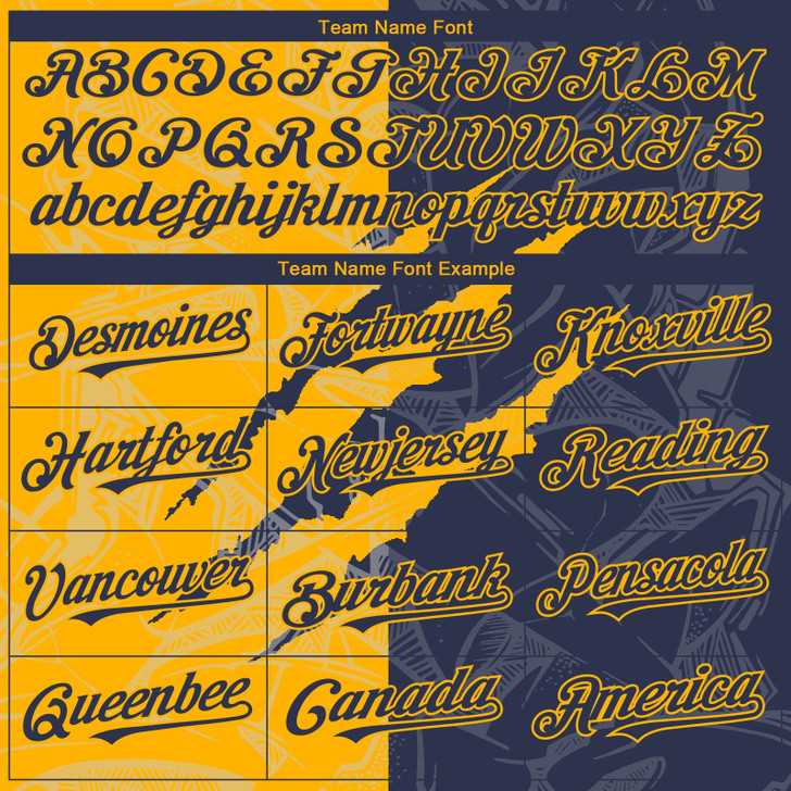Personalized Baseball Jersey Graffiti Pattern Scratch - Navy Gold