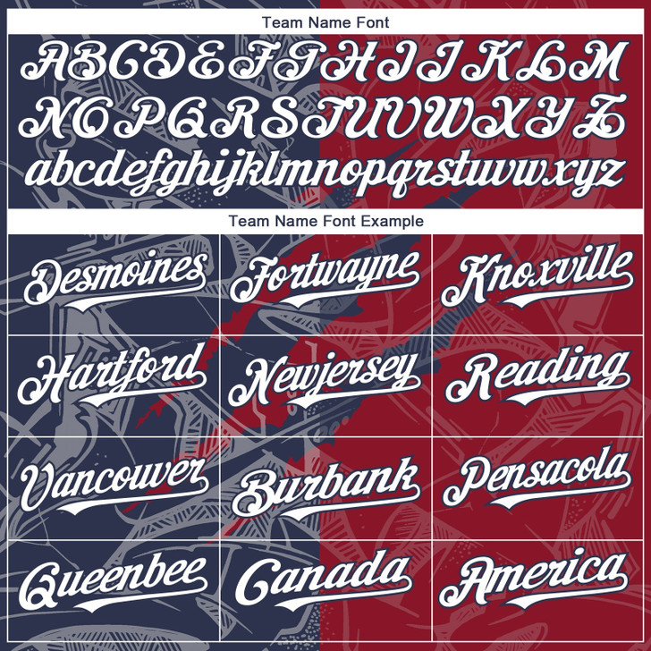 Personalized Baseball Jersey Graffiti Pattern 3D Scratch - White Navy Crimson