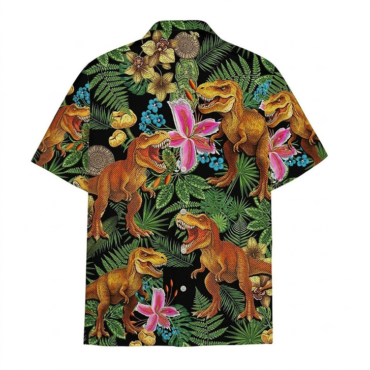 Hawaiian Shirt - Funny T-Rex Dinosaur Tropical Jungle Jurassic Park