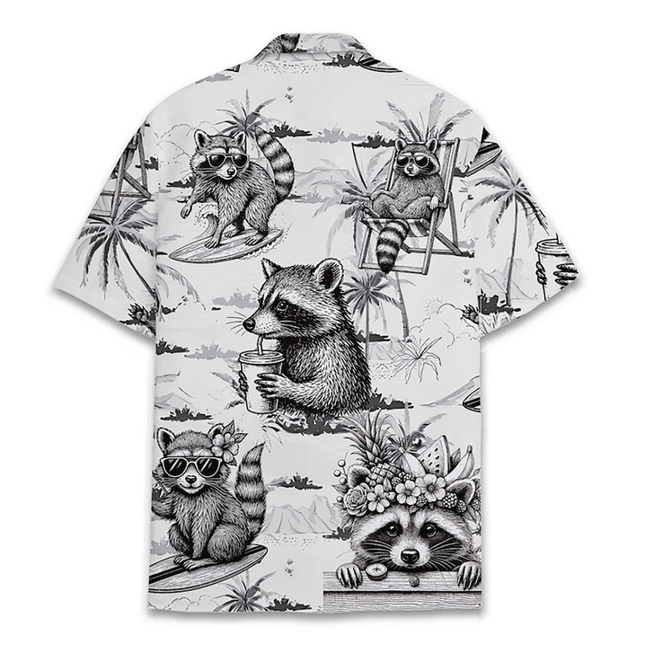 Hawaiian Shirt - Tropical Raccoon Funny Beach Vacation Animal