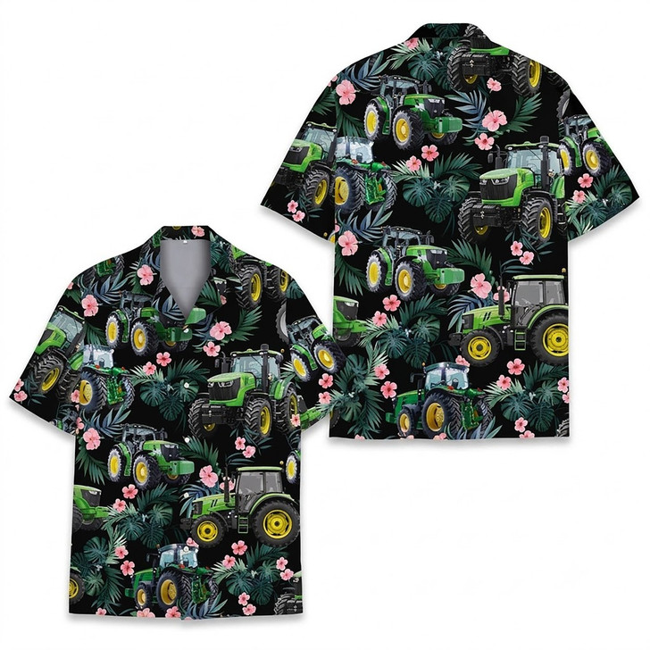 Hawaiian Shirt - Farm Tractor Tropical Farmer Farming Gift
