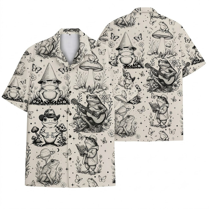 Hawaiian Shirt - Vintage Frog Cottagecore Toad Summer Vacation