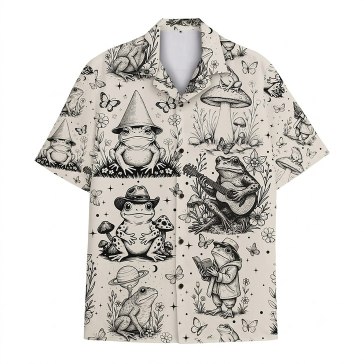 Hawaiian Shirt - Vintage Frog Cottagecore Toad Summer Vacation