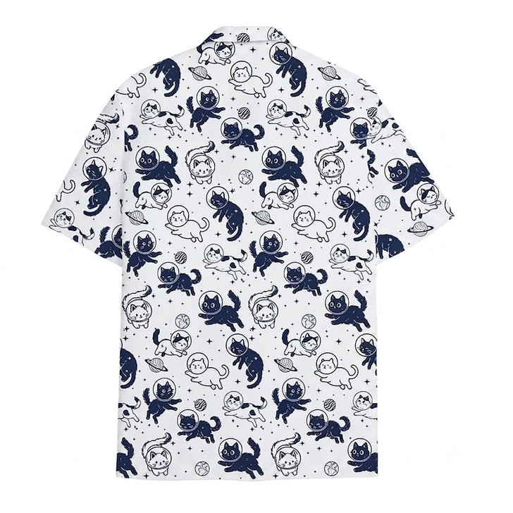 Hawaiian Shirt - Cute Space Cat Astronaut Funny Cosmic