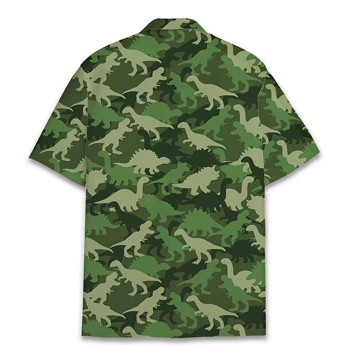 Hawaiian Shirt - Dinosaur Camouflage Camo Dino Jungle