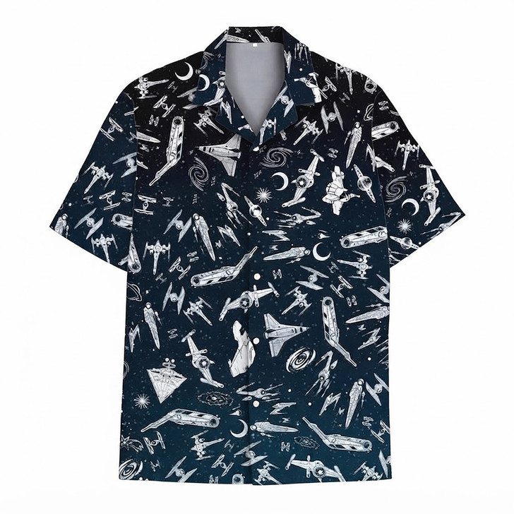 Hawaiian Shirt - Spaceship Sci-Fi Starship Cosmic Space
