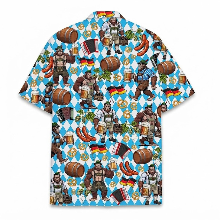 Hawaiian Shirt - Funny Bigfoot Oktoberfest Beer German Festival