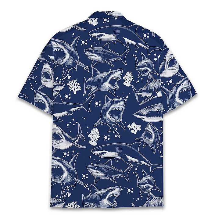 Hawaiian Shirt - Retro Shark Aloha Summer Beach